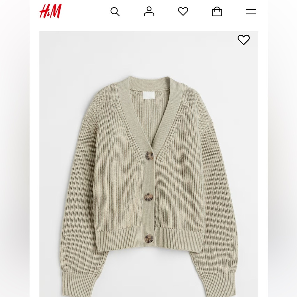 H&M Green Cardigan Size Medium